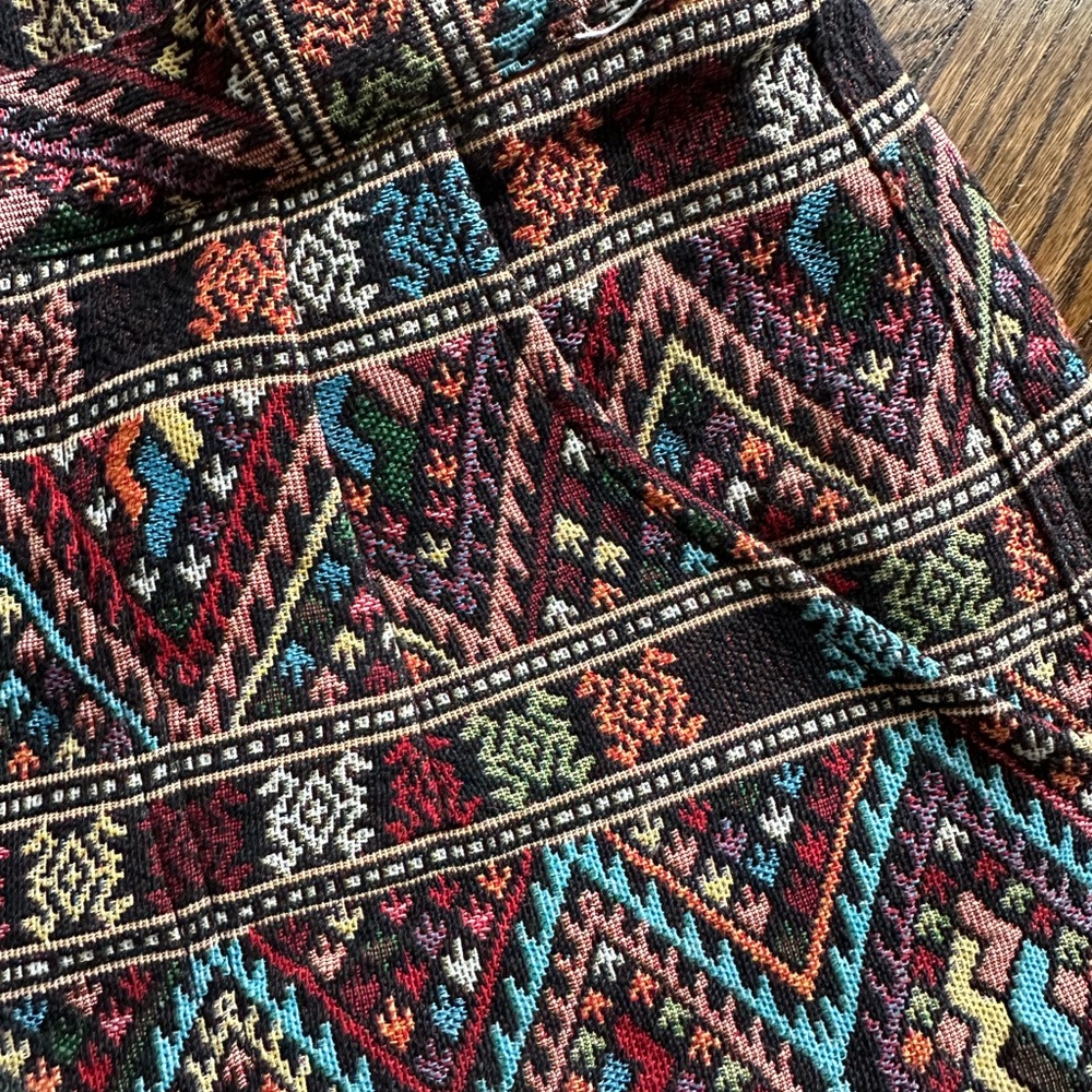 Colorful Patterned Fabric Shorts
